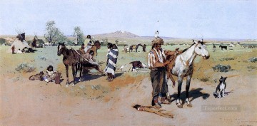  americano Pintura al %C3%B3leo - Campamento indio2 nativos americanos del oeste Henry Farny